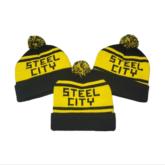 Old School Homage Pittsburgh Steel City Winter Hat - Picture 4 of 5